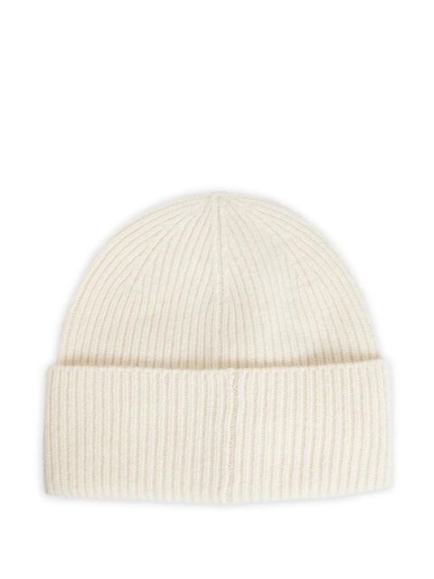 TOTEME embroidered-logo ribbed beanie - Neutrals