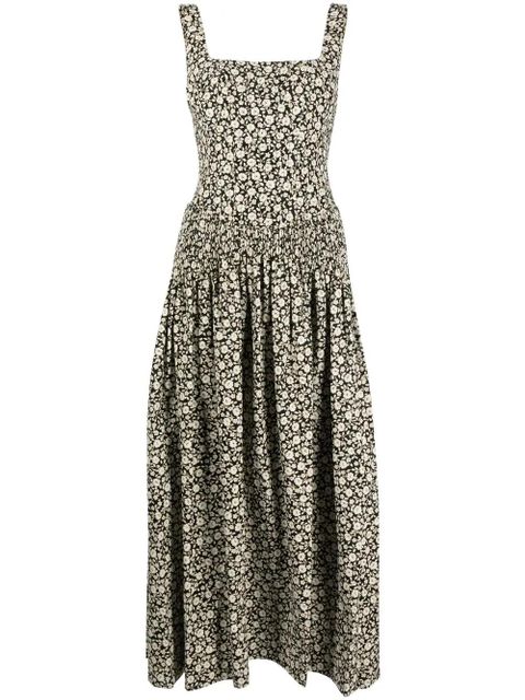 Tory Burch floral-print flared dress - Neutrals - zdjęcie produktu nr 1