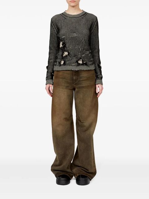 MM6 Maison Margiela distressed-effect knitted jumper - Grey - zdjęcie produktu nr 2