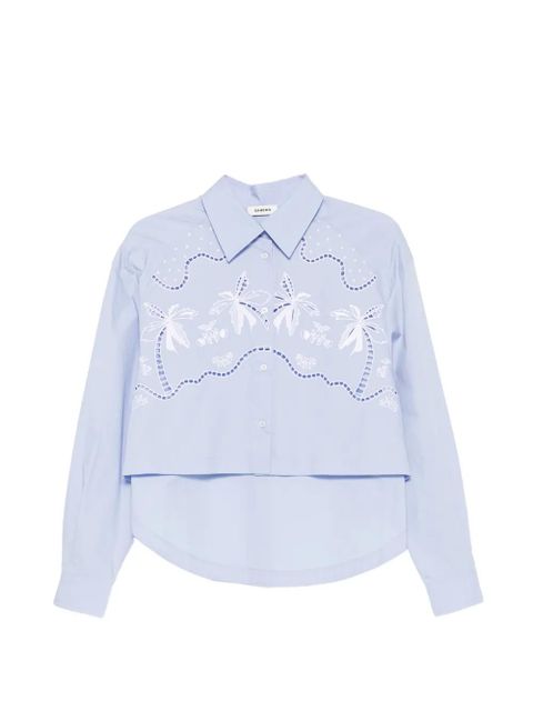 SANDRO embroidered-detail shirt - Blue - zdjęcie produktu nr 1
