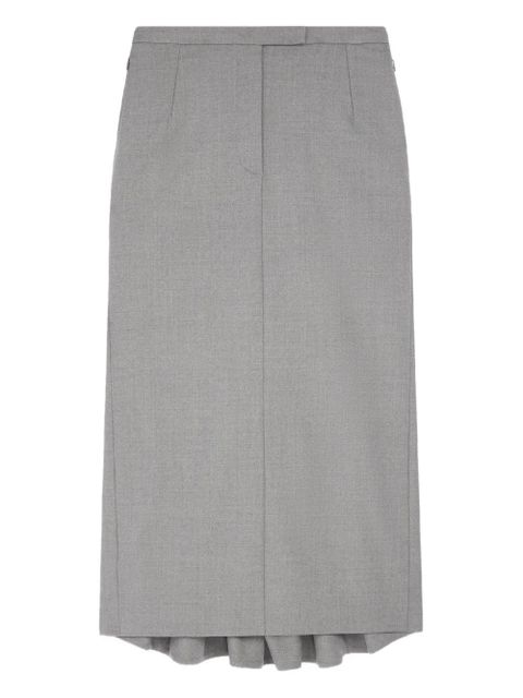 DRIES VAN NOTEN pleated tailored midi skirt - Grey - zdjęcie produktu nr 1