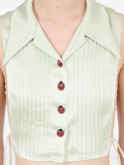 Maison Margiela polo-collar vest - Green