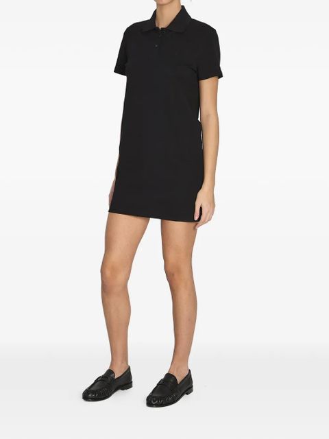 Saint Laurent Cassandre-embroidered piqué mini dress - Black - zdjęcie produktu nr 2