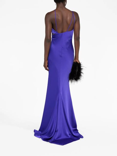 The Attico Melva asymmetric sleeveless gown - Purple