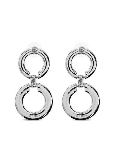 Self-Portrait crystal-embellishment earrings - Silver