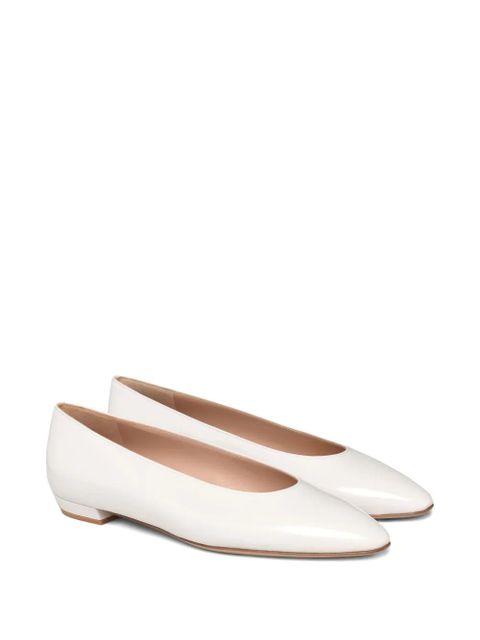 Gianvito Rossi leather ballerina shoes - White