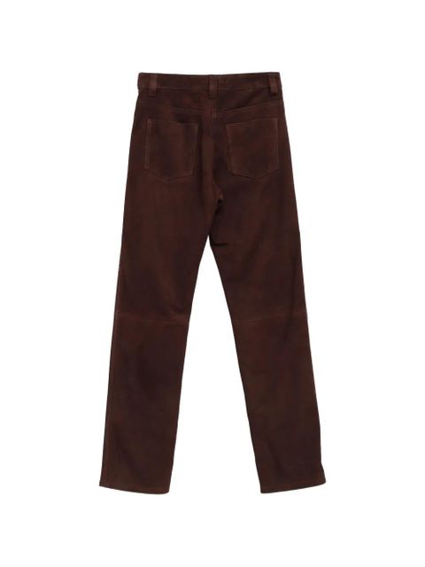 KHAITE straight suede trousers - Brown - zdjęcie produktu nr 2