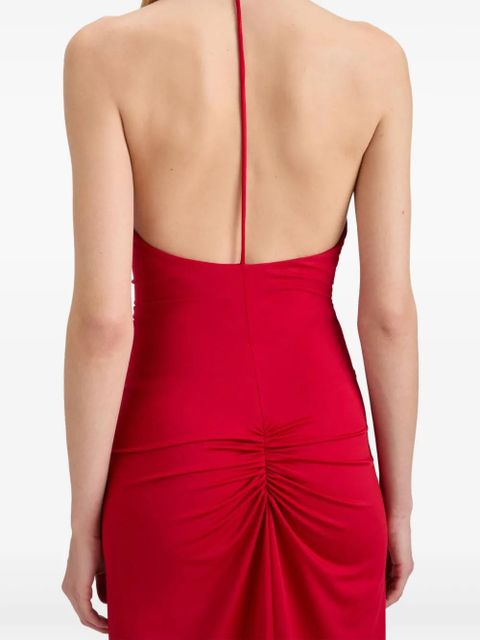 Victoria Beckham V-neck ruched midi dress - Red