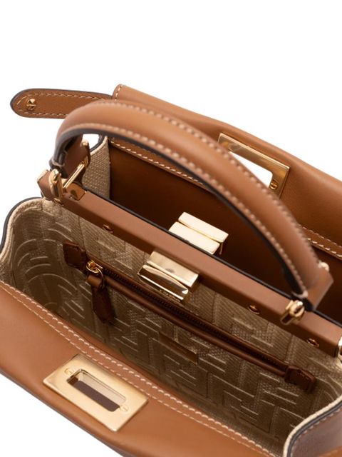 FENDI Peekaboo leather mini bag - Brown