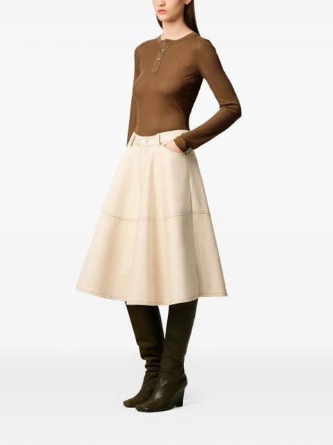 AMI Paris cotton midi skirt - Neutrals - zdjęcie produktu nr 2