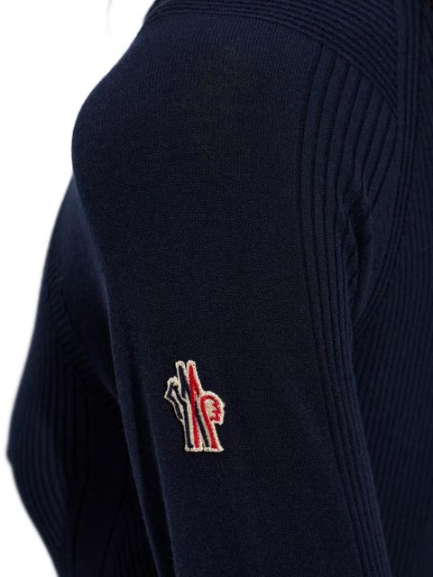 Moncler Grenoble logo ribbed top - Blue
