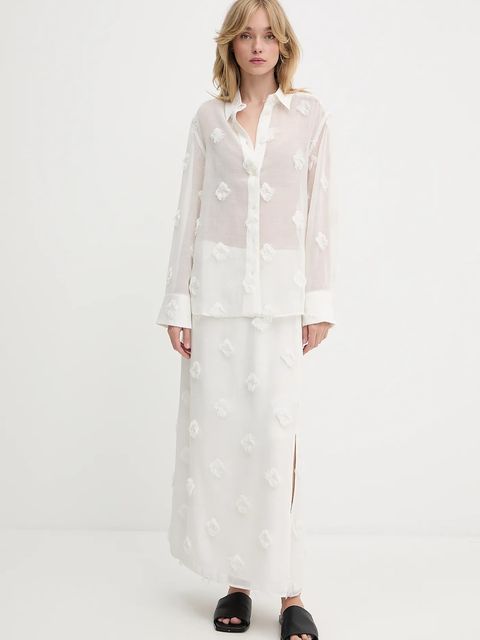 Samsoe Samsoe spódnica SAAGNETE kolor beżowy maxi prosta F25200059 - zdjęcie produktu nr 2