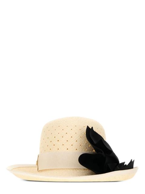Valentino Garavani perforated-bow hat - Neutrals
