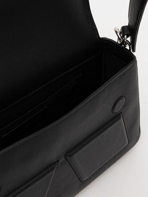 Karl Lagerfeld torebka skórzana IKON/K kolor czarny A1W30154