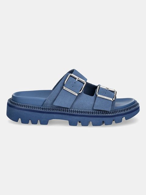 Tommy Jeans klapki zamszowe DOUBLE STRAP SANDAL SUEDE - zdjęcie produktu nr 1