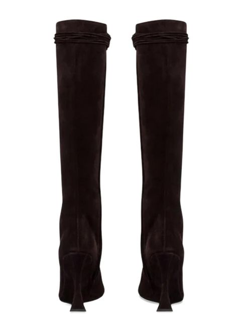 Paris Texas 105 Nina lace-up pointed boots - Brown