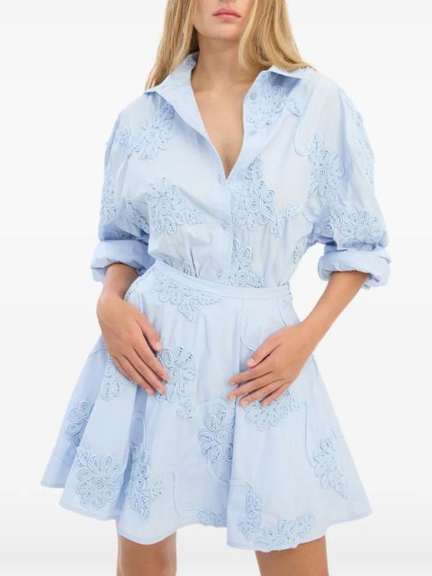 ROTATE BIRGER CHRISTENSEN flower mini skirt - Blue