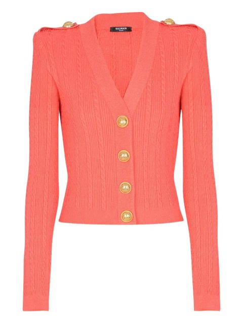 Balmain cable-knit cardigan - Pink - zdjęcie produktu nr 1