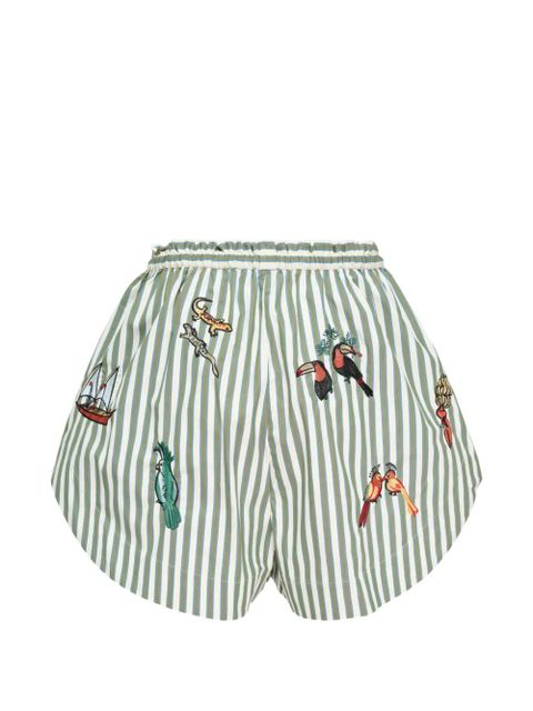 ALEMAIS x Mokshini embroidered striped shorts - White - zdjęcie produktu nr 2