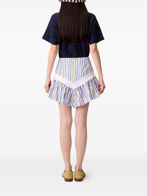 Claudie Pierlot striped lace A-line mini skirt - White