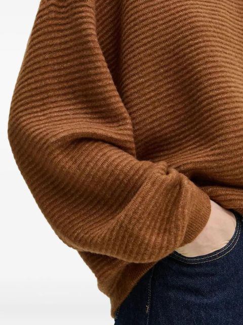 American Vintage ribbed balloon-sleeve sweater - Brown