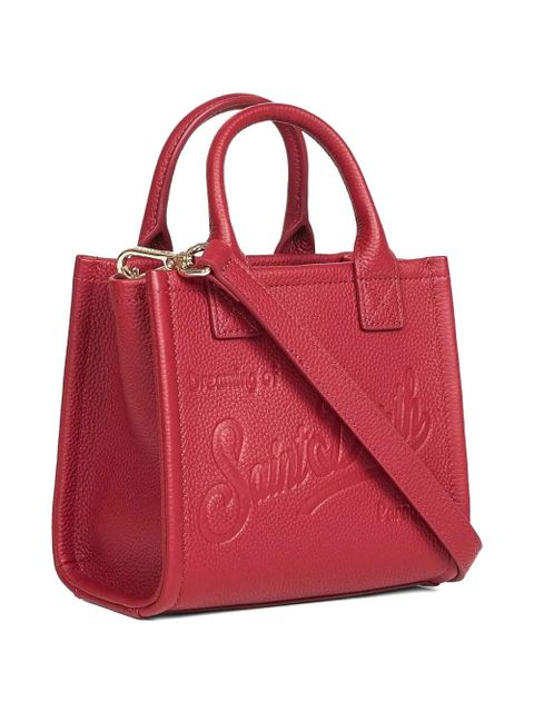 MC2 Saint Barth mini grained logo leather tote bag - Red