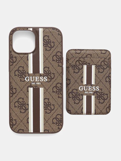 Guess etui na telefon iPhone 15 kolor brązowy GUBPHCP15SP4RPSW - zdjęcie produktu nr 1