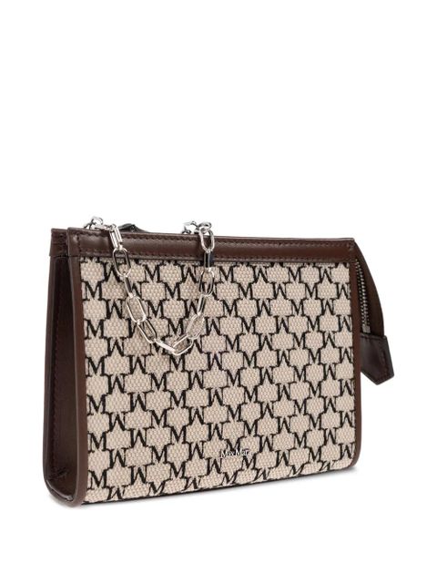 Max Mara monogram-pattern clutch bag - Brown