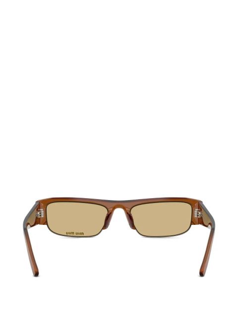 Miu Miu Eyewear Vedette rectangle-frame sunglasses - Brown