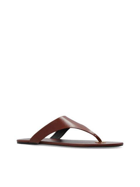 Saint Laurent leather thong slides - Brown