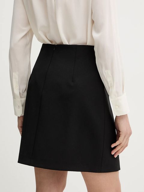 Weekend Max Mara spódnica z dodatkiem wełny ARCADIA kolor czarny mini prosta 2615101041600 - zdjęcie produktu nr 2