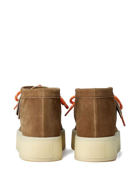 Miu Miu square toe platform ankle boots - Brown