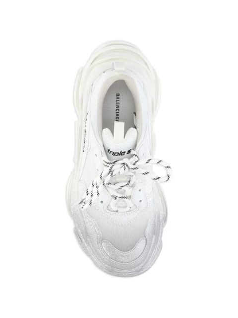Balenciaga glitter lace-up sneakers - White