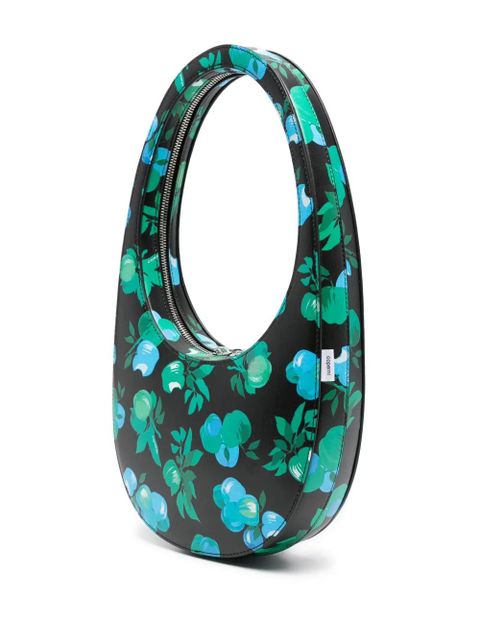 Coperni Swipe floral-print shoulder bag - Black
