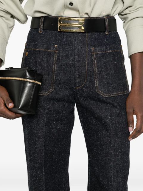 Victoria Beckham Alina logo-patch jeans - Blue