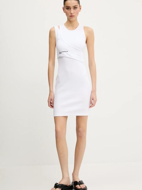 Karl Lagerfeld Jeans sukienka kolor biały mini dopasowana A2W13032 - zdjęcie produktu nr 2