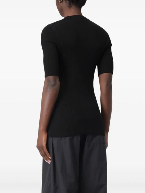 Jil Sander ribbed short-sleeve T-shirt - Black - zdjęcie produktu nr 1