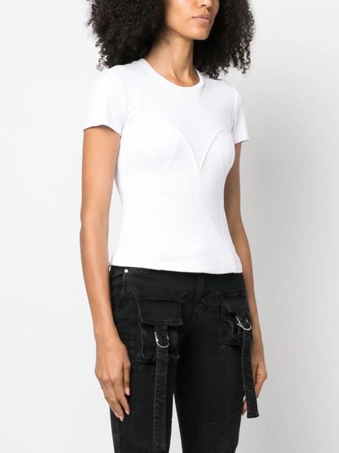 Blumarine embossed-detailing cotton T-shirt - White