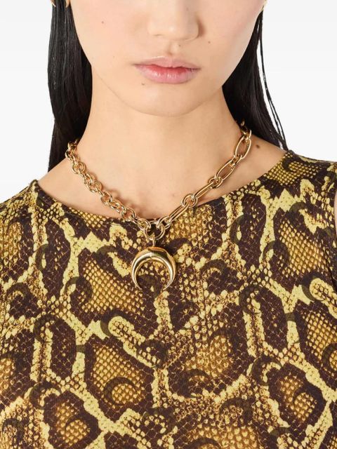 Marine Serre python-print asymmetrical dress - Yellow