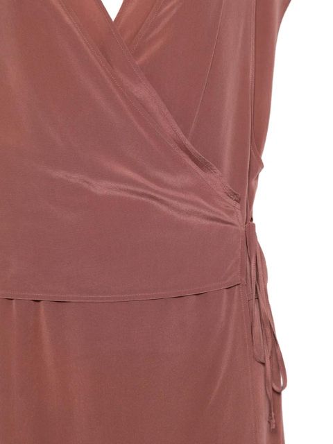 Alysi V-neck wrap maxi dress - Brown