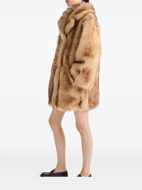 Prada shearling caban coat - Brown