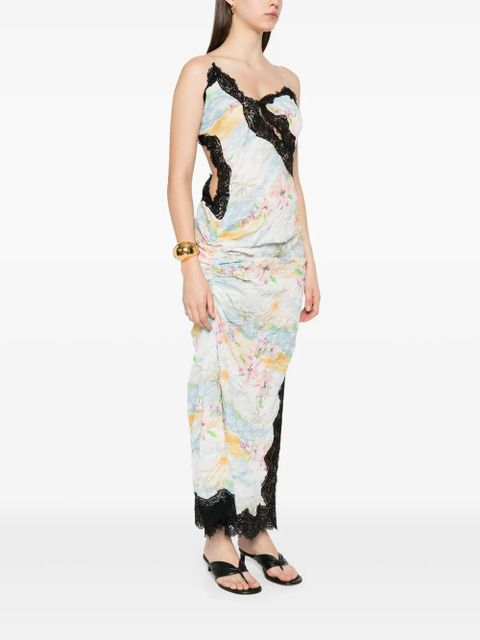 Christopher Esber floral-print midi dress - White