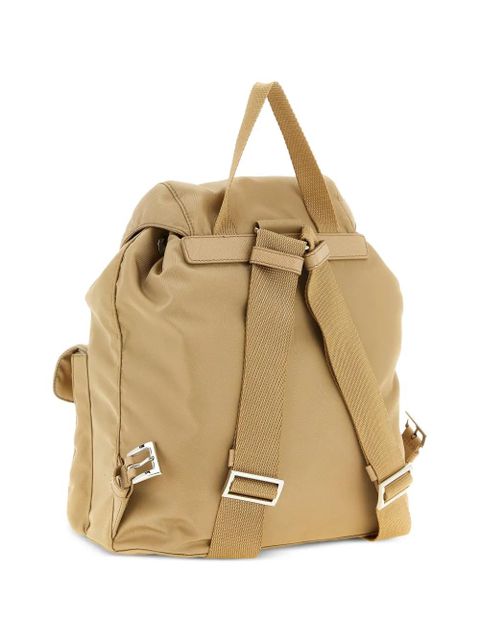Prada small triangle buckle backpack - Neutrals