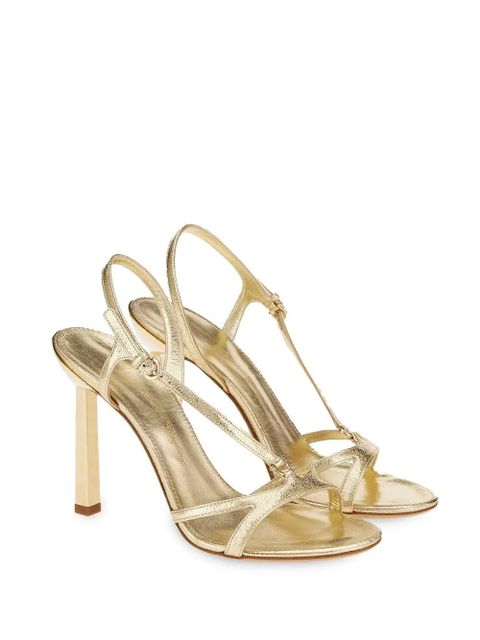 Ferragamo Gancini 105mm metallic leather sandals - Gold - zdjęcie produktu nr 2