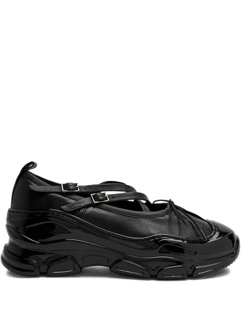 Simone Rocha buckled leather sneakers - Black - zdjęcie produktu nr 1