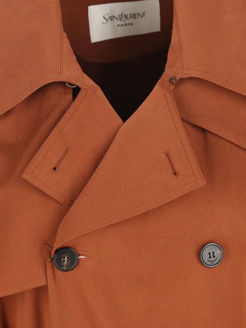 Saint Laurent belted double-breasted coat - Orange