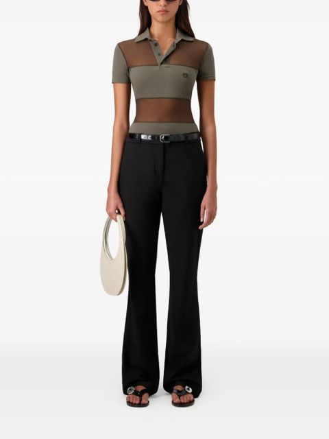 Coperni sheer striped button polo shirt - Green - zdjęcie produktu nr 2