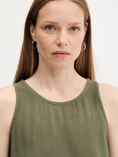 Answear.LAB komplet z lnem damski kolor zielony