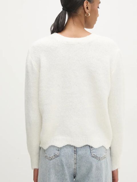 Answear.LAB sweter z wełną damskie kolor biały lekki - zdjęcie produktu nr 2