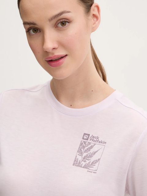 Jack Wolfskin t-shirt sportowy Vonnan Graphic kolor fioletowy A63953